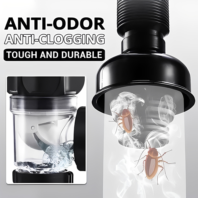 Sink Drain Strainer - Retractable Deodorizing Filter Flexible Downspout Bathroom