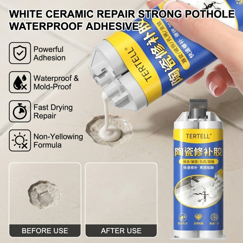 Tile Grout Repair - White Ceramic Crack Repair Adhesive Strong