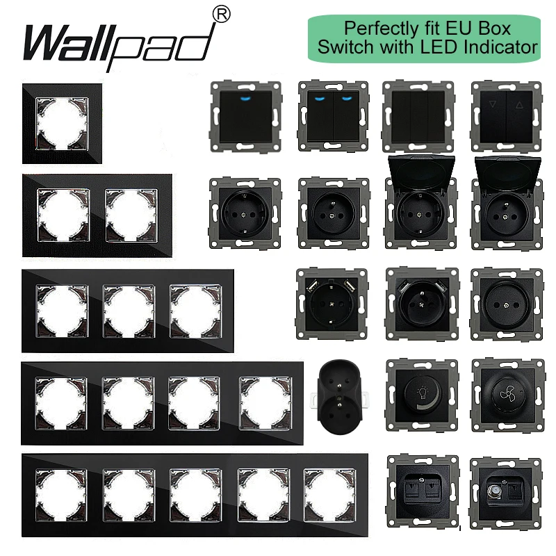 Black Glass Wallpad Electrical - Home Improvement Outlet review and price