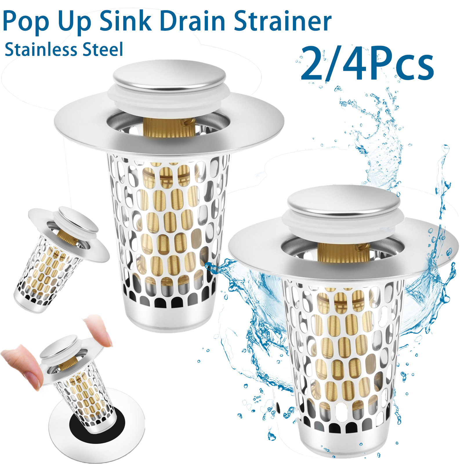 2/4Pc Pop Up Sink Drain Strain - Sink Drain Strainer review and price